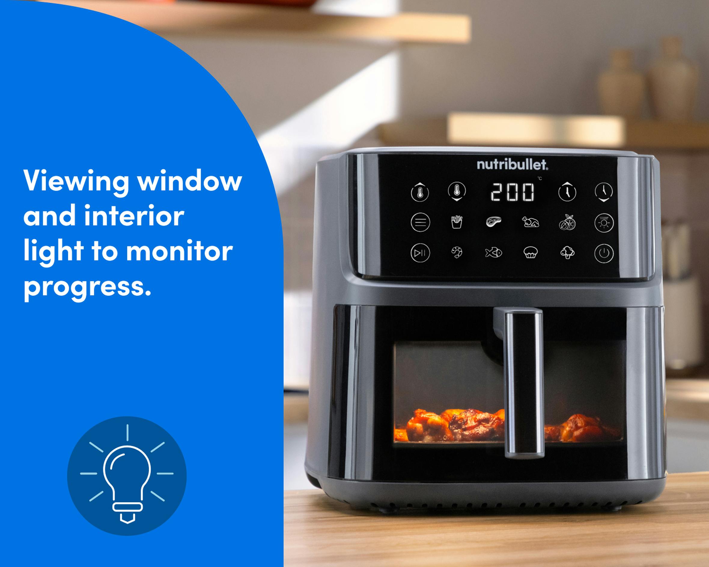 nutribullet CrispLite™ Vision Air Fryer interior viewing window