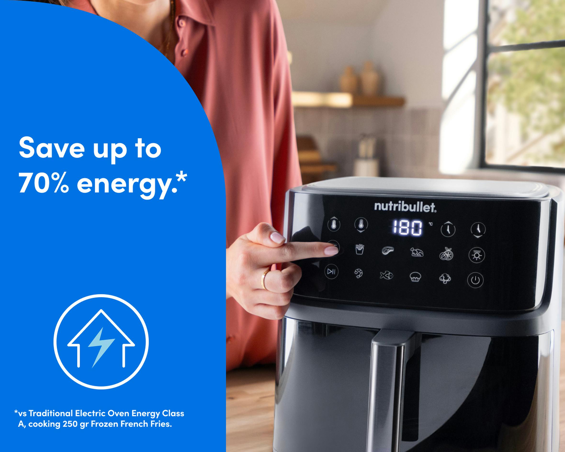 Adjusting nutribullet CrispLite™ Vision Air Fryer energy settings