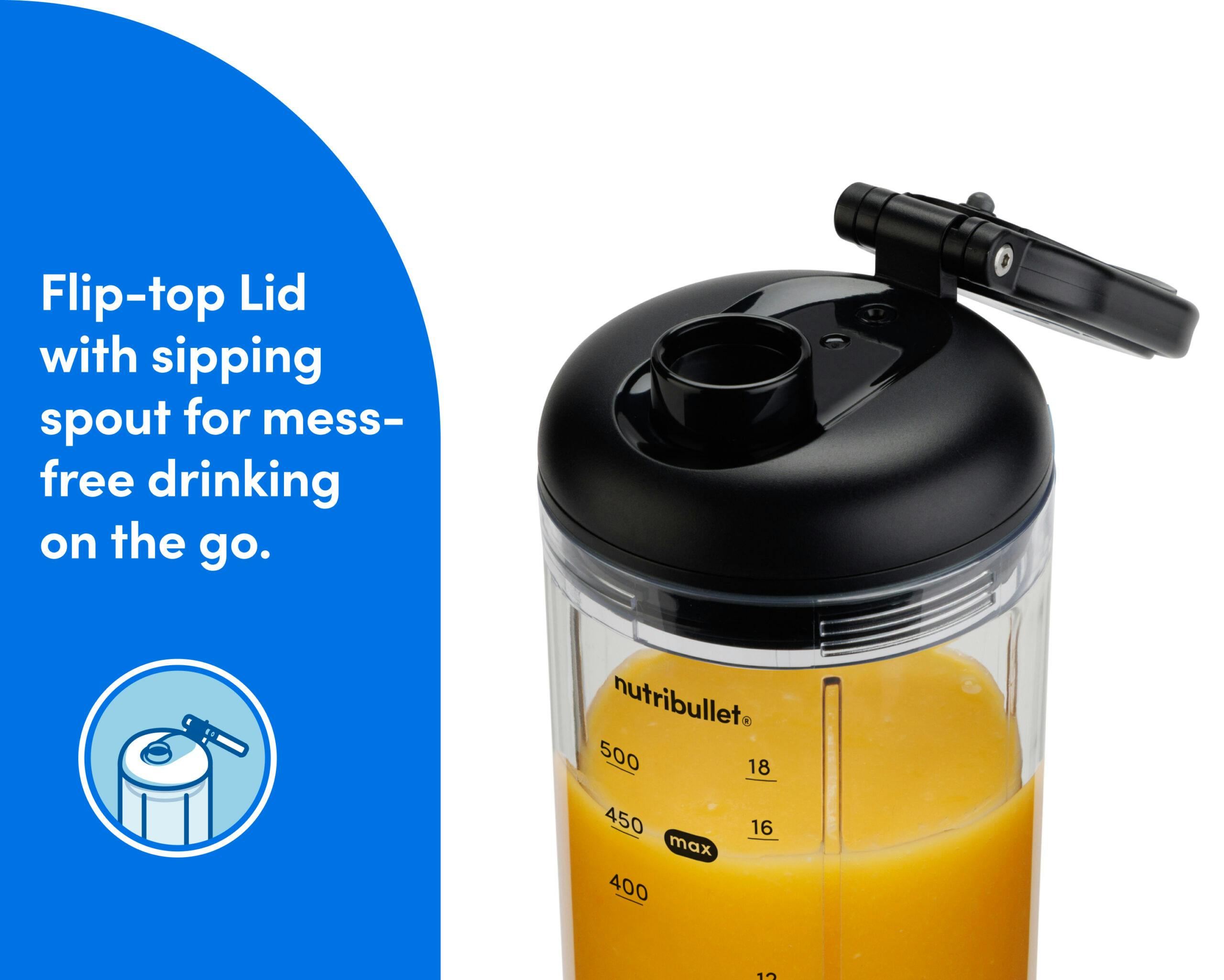 A closeup of the fkip-top lid is shown, exposing the sipping spout.