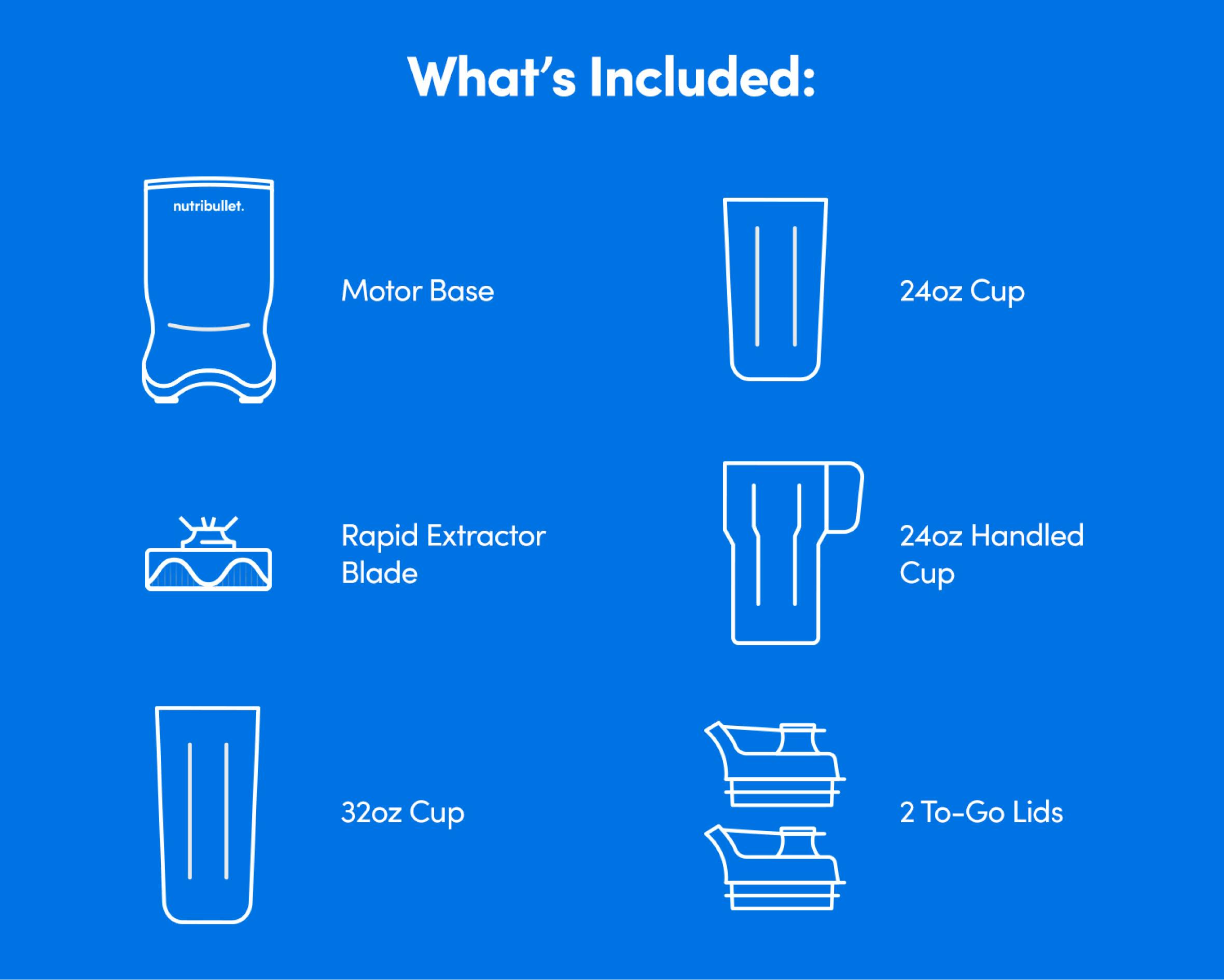 Illustrated diagram of each piece that comes in the nutribullet Ultra set.