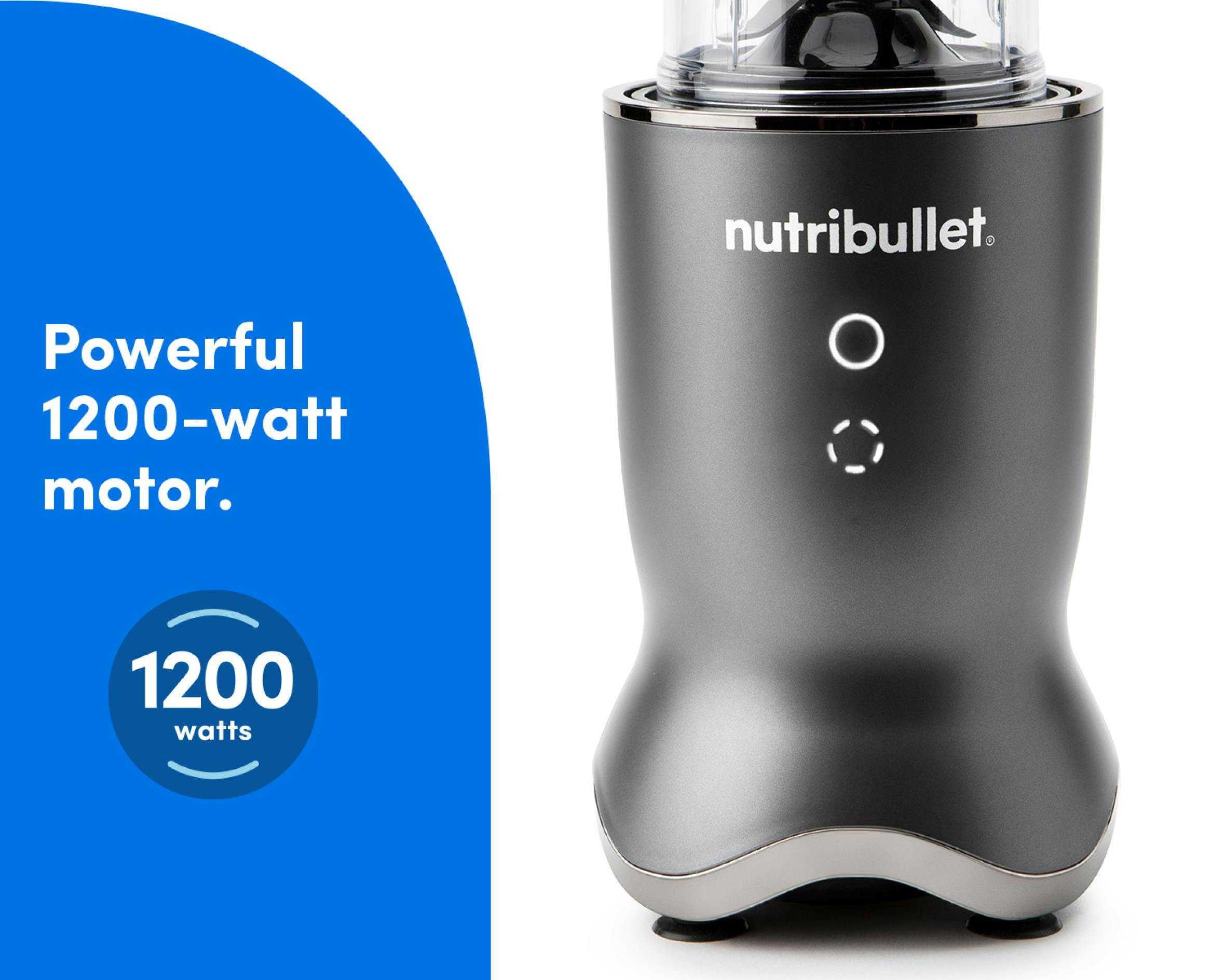A closeup of the power base on a white backgroud. Text reads: powerful 1200-watt motor.